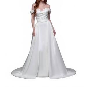 NEW DAVINCI BRIDAL off the shoulder wedding gown in ivory
